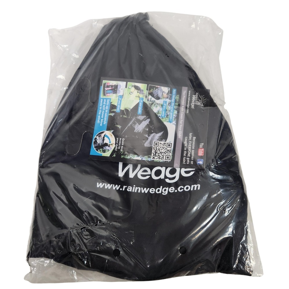 RainWedge Golf Bag Cart Club Rain Cover Black Nylon Water Weather Resistant